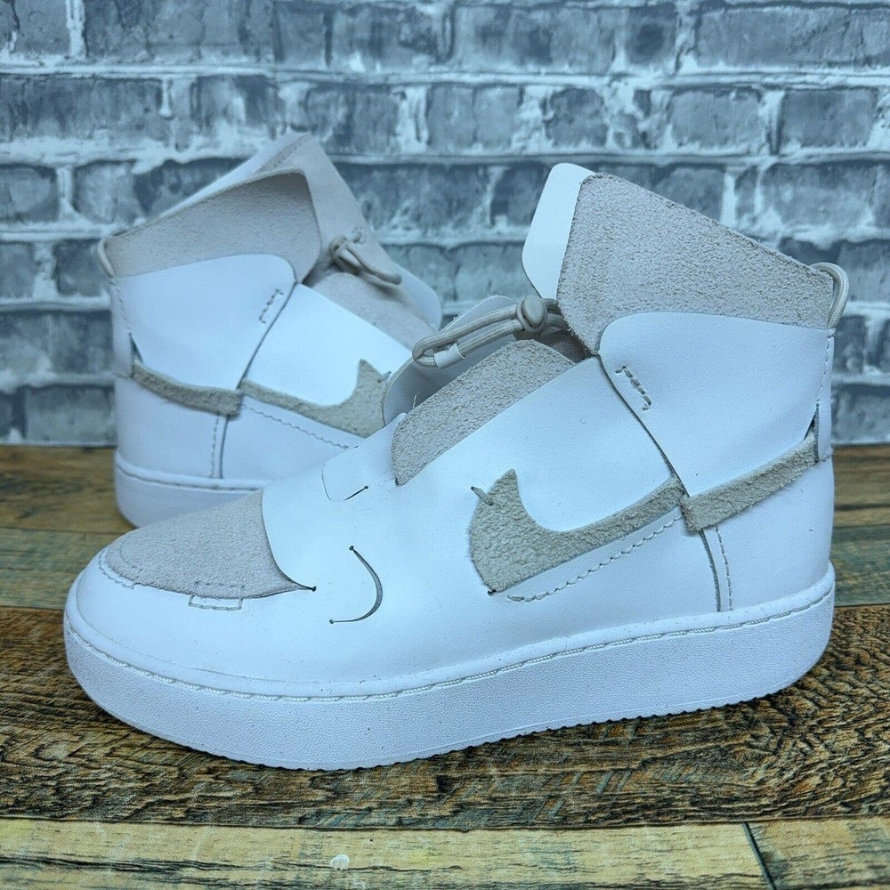 Nike Women's White and Light Beige High-Top Athletic Sneakers